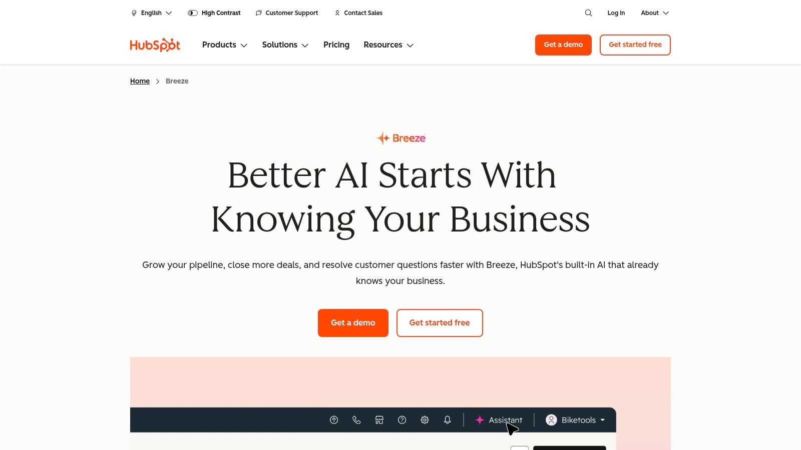 HubSpot AI (Content Assistant / Breeze)