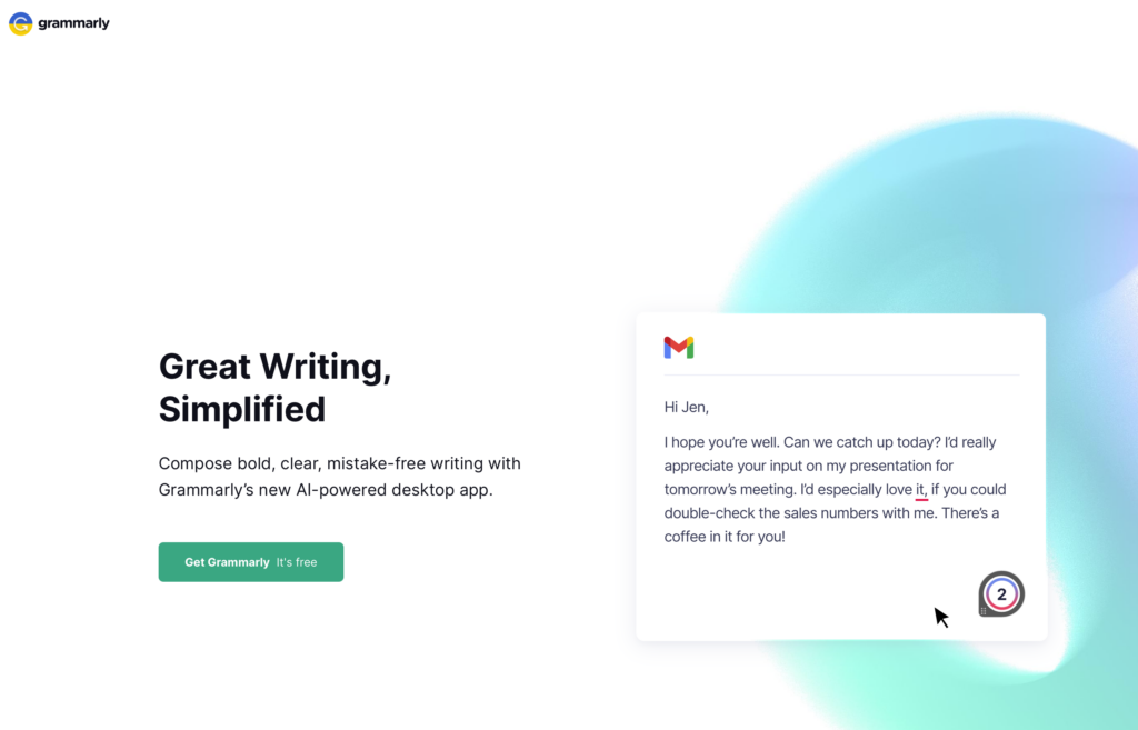 Grammarly AI Content Writing Tools and Apps