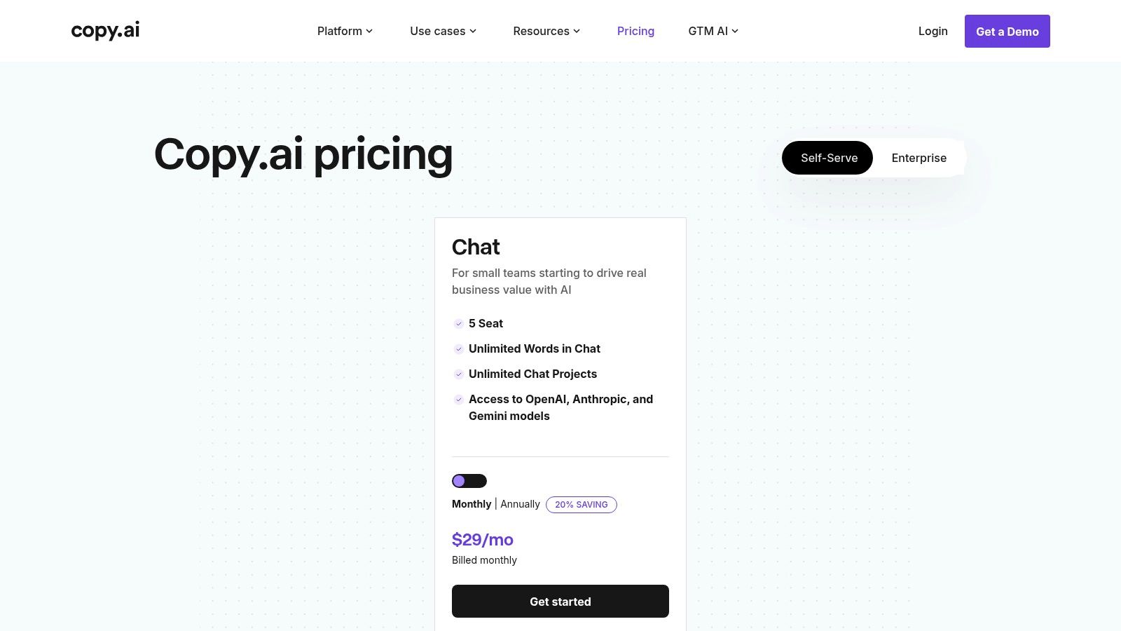 Copy.ai (GTM AI platform for Marketing/Sales)