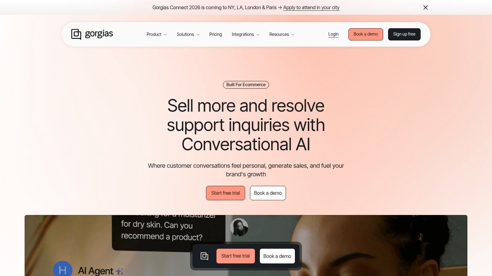 Gorgias, AI Agent (best for ecommerce brands)