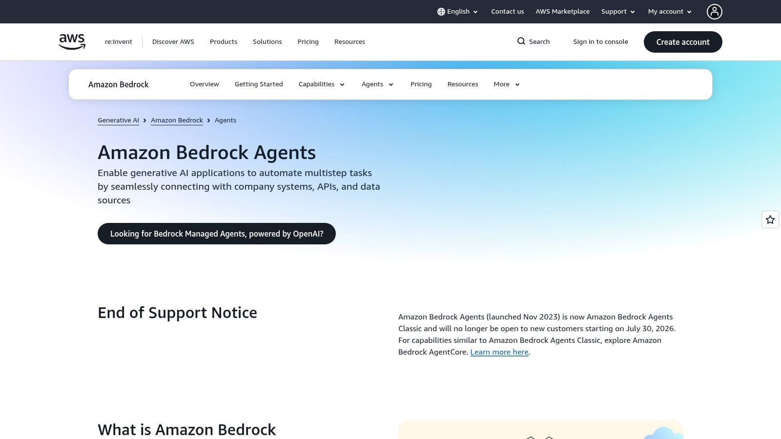 Agents for Amazon Bedrock (AgentCore)