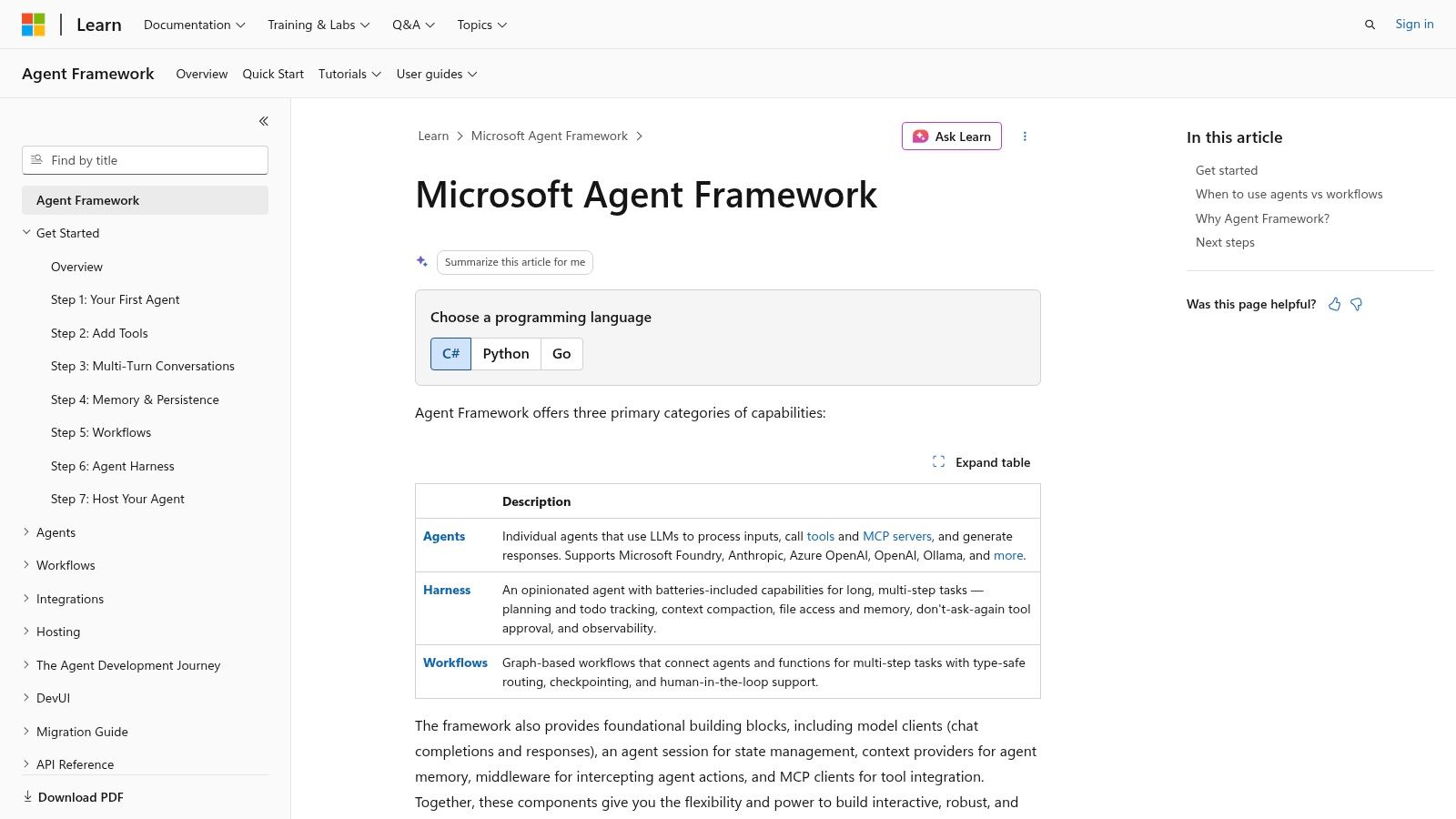 Microsoft Agent Framework