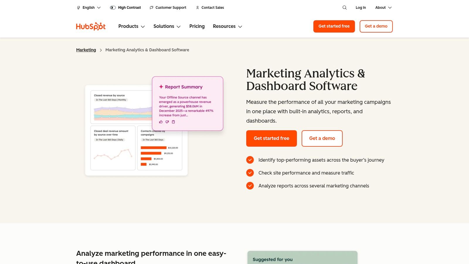 HubSpot Marketing Hub (Analytics & Attribution)