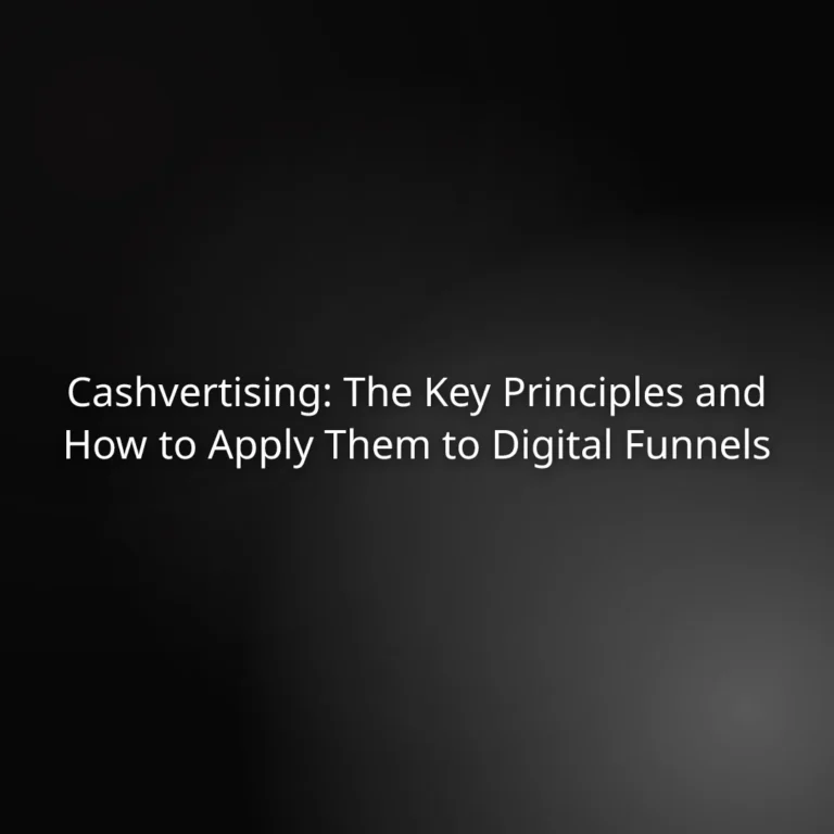 Cashvertising: The Key Principles and How to Apply Them to Digital Funnels