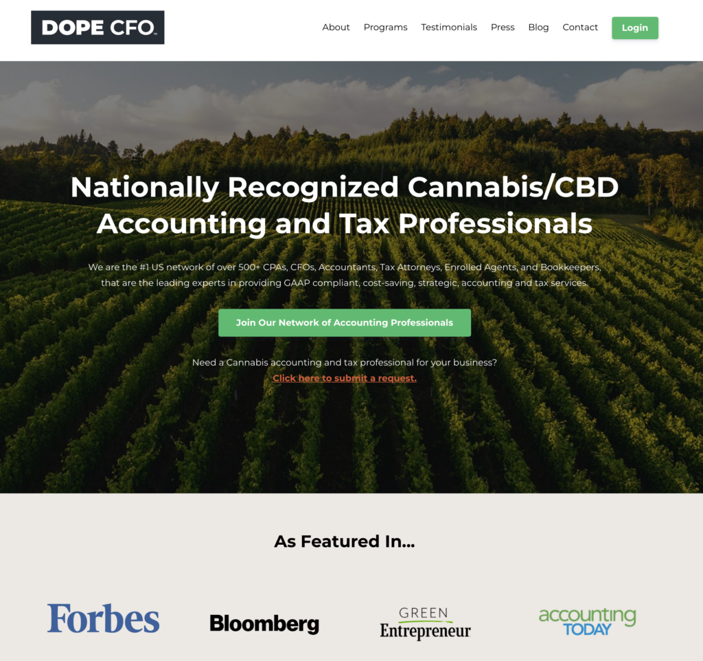 Dope CFO Landing Page