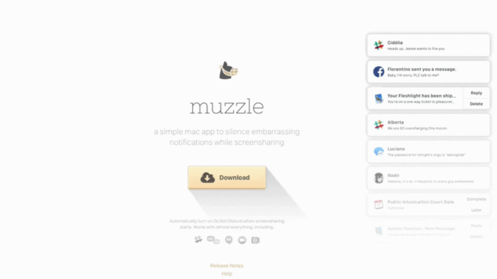 Muzzle App Landing Page