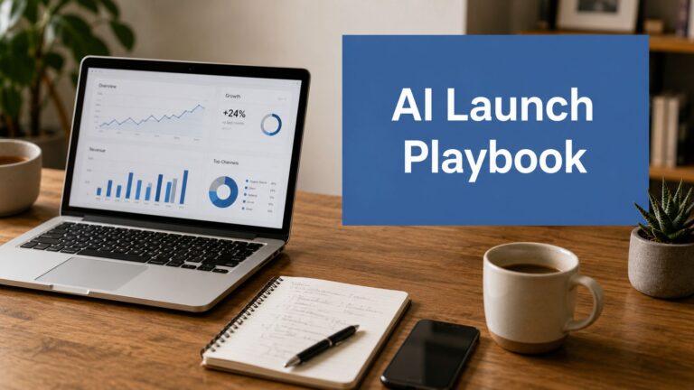 Product launch marketing business desk