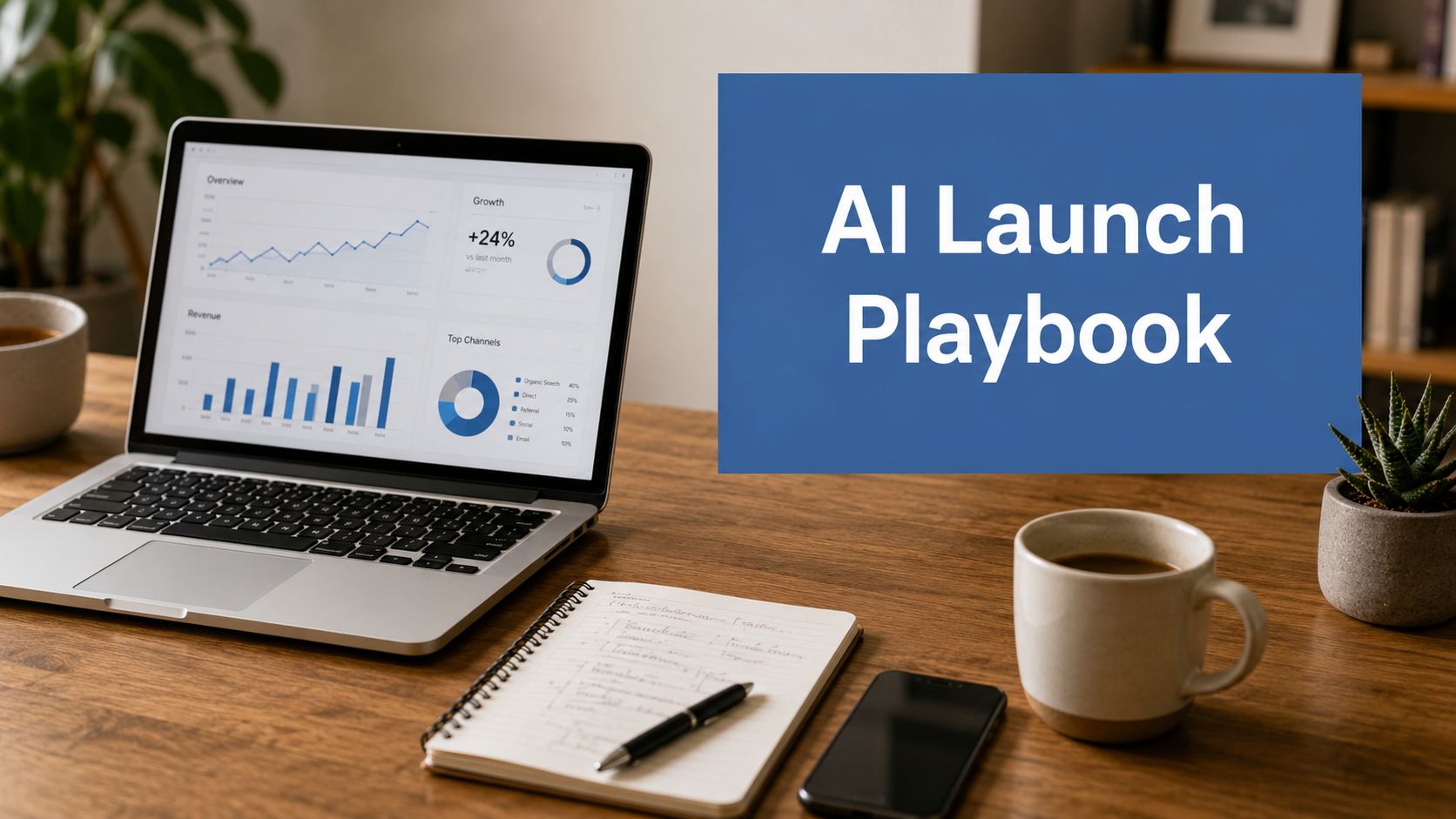 Product launch marketing business desk