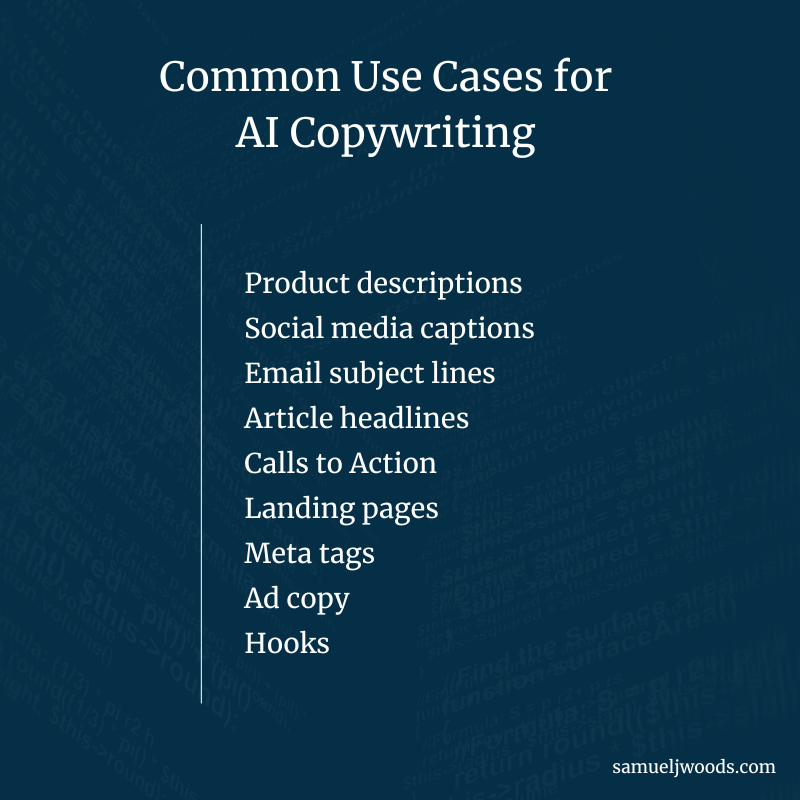 Use cases for AI copywriting